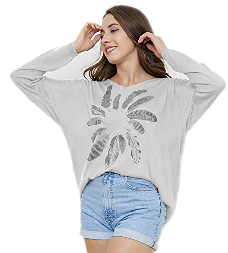 Van Der Rich ® - Pullover mit V-Ausschnitt Wollmischung Strick (Einheitsgröße 38 bis 44) - Damen (Hellgrau, TU) von Van Der Rich