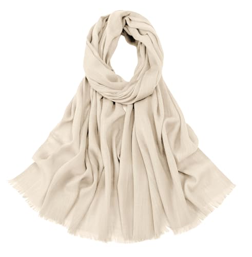 Van Der Rich ® - Schal aus Baumwollmischung 90cm*180cm - Damen - Herren (Beige) von Van Der Rich