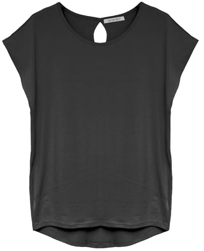 Van Der Rich ® - T-Shirt Asymmetrisches Einfarbig Rücken Löcher - Damen (Uni-Schwarz, XXL) von Van Der Rich