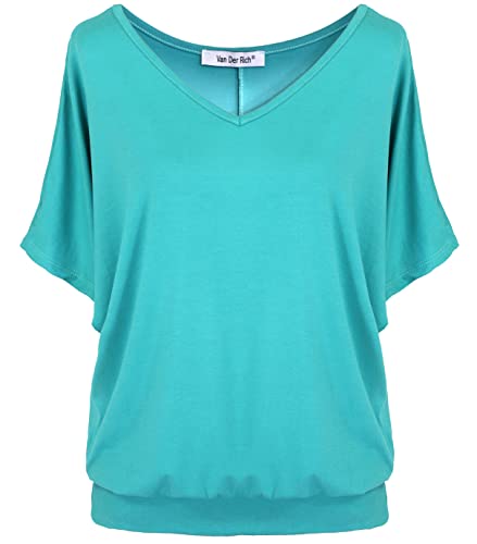 Van Der Rich ® - T-Shirt Kurzarm Oberteile - Damen (Aqua, M) von Van Der Rich