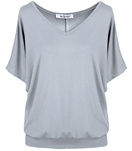 Van Der Rich ® - T-Shirt Kurzarm Oberteile - Damen (Grau, M) von Van Der Rich