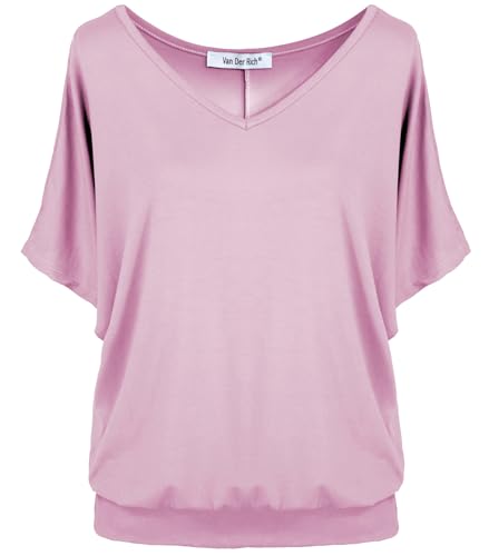 Van Der Rich ® - T-Shirt Kurzarm Oberteile - Damen (Rosa, XXL) von Van Der Rich