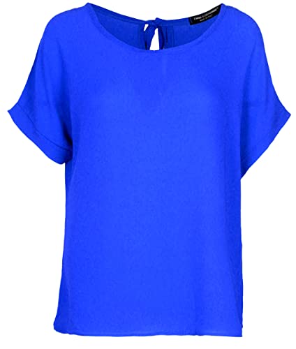 Van Der Rich ® - T-Shirt Leichter Sommer Segelstoffe mit Kurzen Ärmeln Offener Rücken Rundhalsausschnitt - Damen (Royalblau, M) von Van Der Rich