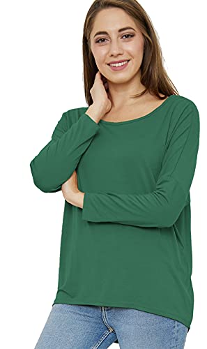 Van Der Rich ® - T-Shirt Manches 3/4 Stil Oversize - Damen (Khaki, L) von Van Der Rich