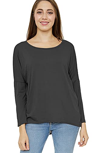 Van Der Rich ® - T-Shirt Manches 3/4 Stil Oversize - Damen (Schwarz, L) von Van Der Rich