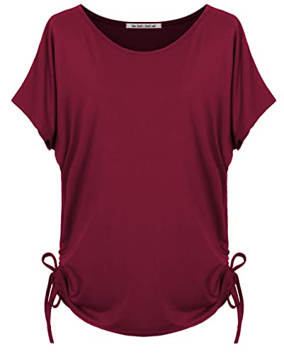 Van Der Rich ® - T-Shirt Mit verstellbarem Schultergurt - Damen (Bordeaux, S-M) von Van Der Rich