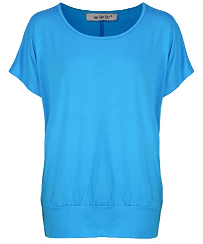 Van Der Rich ® - Tshirt Kurzam Rundhalsausschnitt Sommer- Damen (Türkis, XL) von Van Der Rich