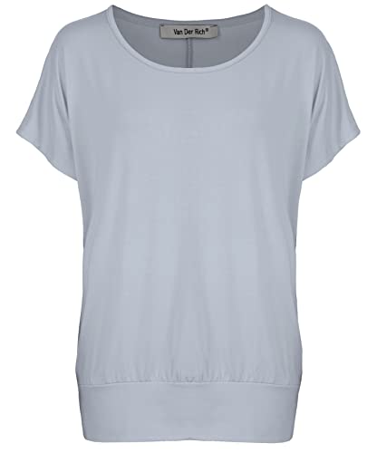 Van Der Rich ® - Tshirt Kurzam Rundhalsausschnitt Sommer- Damen (Grau, XXL) von Van Der Rich