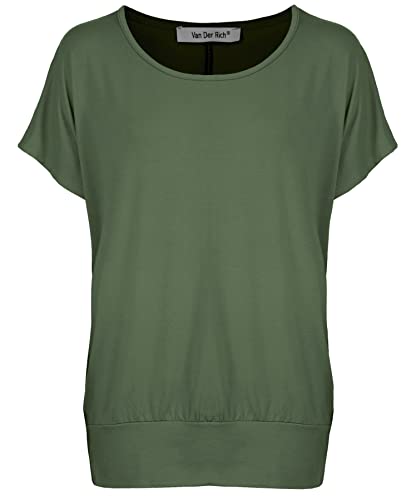 Van Der Rich ® - Tshirt Kurzam Rundhalsausschnitt Sommer- Damen (Khaki, XL) von Van Der Rich