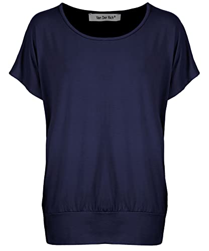 Van Der Rich ® - Tshirt Kurzam Rundhalsausschnitt Sommer- Damen (Marine, XXL) von Van Der Rich