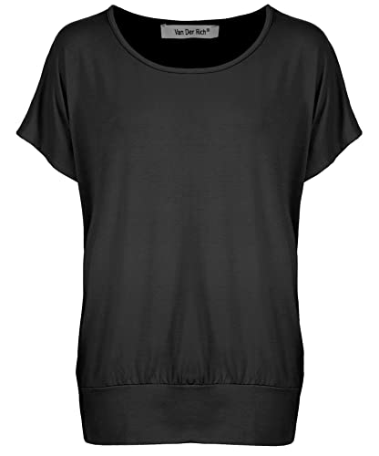 Van Der Rich ® - Tshirt Kurzam Rundhalsausschnitt Sommer- Damen (Schwarz, XL) von Van Der Rich