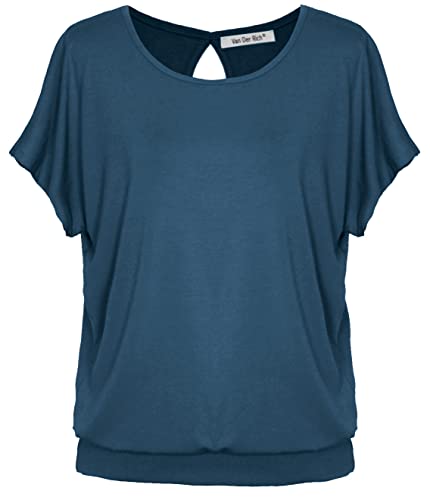 Van Der Rich ® - T-Shirt mit offenem Rücken - Damen (Denim-B, XXL) von Van Der Rich