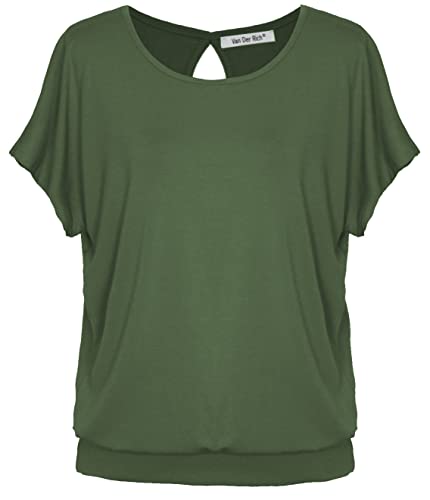 Van Der Rich ® - T-Shirt mit offenem Rücken - Damen (Khaki-B, XXL) von Van Der Rich