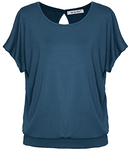 Van Der Rich ® - T-Shirt mit offenem Rücken - Damen (Denim-B, M) von Van Der Rich