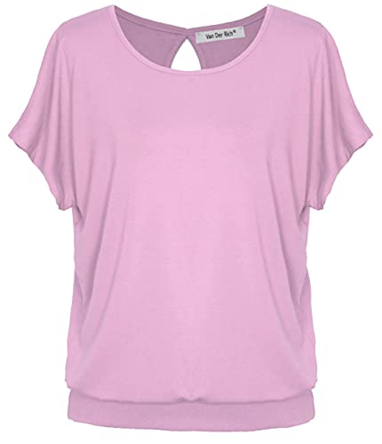 Van Der Rich ® - T-Shirt mit offenem Rücken - Damen (Rosa-B, XL) von Van Der Rich