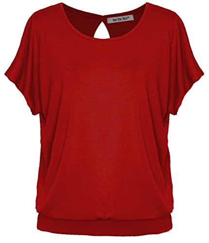 Van Der Rich ® - T-Shirt mit offenem Rücken - Damen (Rot-B, XL) von Van Der Rich