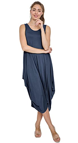 Van Der Rich ® - Sommerkleid Long Fledermaus-Stil - Damen (Marine, One Size) von Van Der Rich