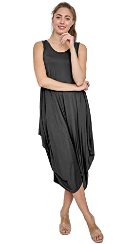 Van Der Rich ® - Sommerkleid Long Fledermaus-Stil - Damen (Schwarz, One Size) von Van Der Rich