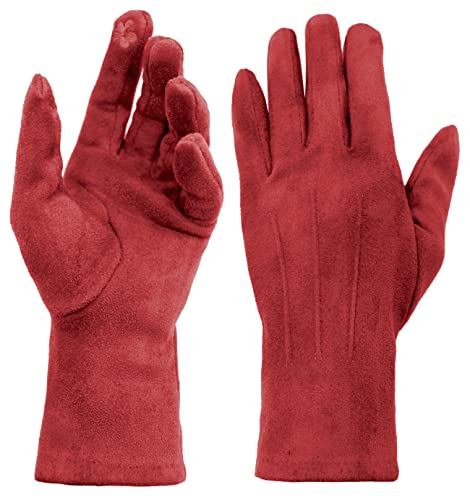 Van Der Rich ® - Warme Winterhandschuhe mit Touchscreen - Damen (Rot, One Size) von Van Der Rich