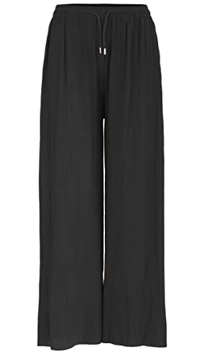 Van Der Rich ® - Weite Plissee Hose High Waist und Verstellbar Bänder - Damen (Schwarz, One Size) von Van Der Rich