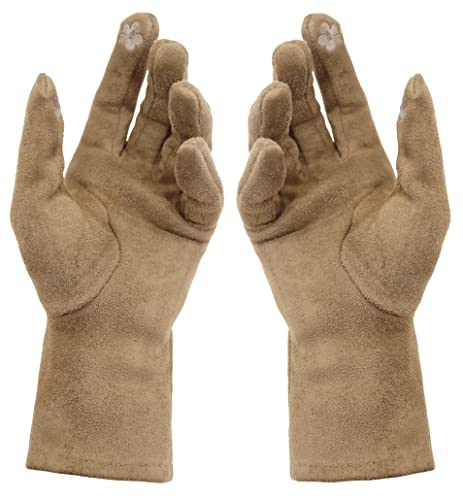 Van Der Rich ® - Winter Handschuhe Dick Tactile Gefütterte Handschuhe - Damen (Braun, One Size) von Van Der Rich