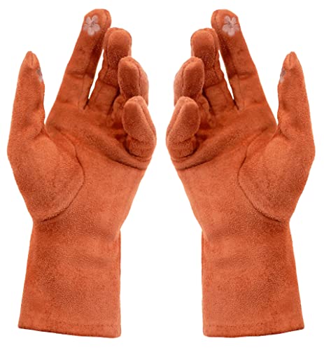 Van Der Rich ® - Winter Handschuhe Dick Tactile Gefütterte Handschuhe - Damen (Orange, One Size) von Van Der Rich