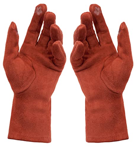 Van Der Rich ® - Winter Handschuhe Dick Tactile Gefütterte Handschuhe - Damen (Rost, One Size) von Van Der Rich