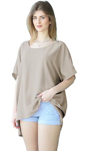 Van Der Rich - Oversized Sommerbluse Einheitsgröße (Braun, One Size) von Van Der Rich