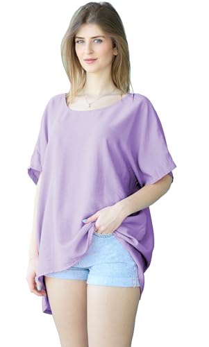 Van Der Rich - Oversized Sommerbluse Einheitsgröße (Lila, One Size) von Van Der Rich