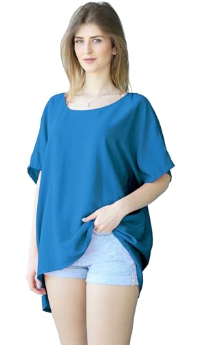 Van Der Rich - Oversized Sommerbluse Einheitsgröße (Petrol, One Size) von Van Der Rich