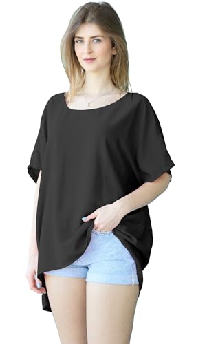 Van Der Rich - Oversized Sommerbluse Einheitsgröße (Schwarz, One Size) von Van Der Rich