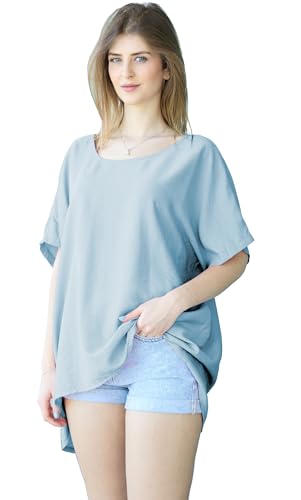 Van Der Rich - Oversized Sommerbluse Einheitsgröße (Sky, One Size) von Van Der Rich