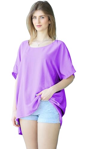 Van Der Rich - Oversized Sommerbluse Einheitsgröße (Violett, One Size) von Van Der Rich