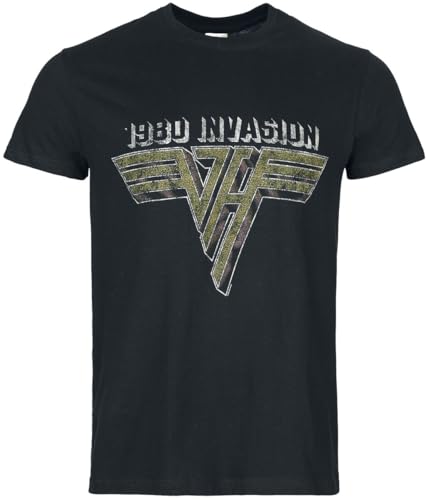 Van Halen 80 Invasion Männer T-Shirt schwarz L 100% Baumwolle Band-Merch, Bands von Van Halen