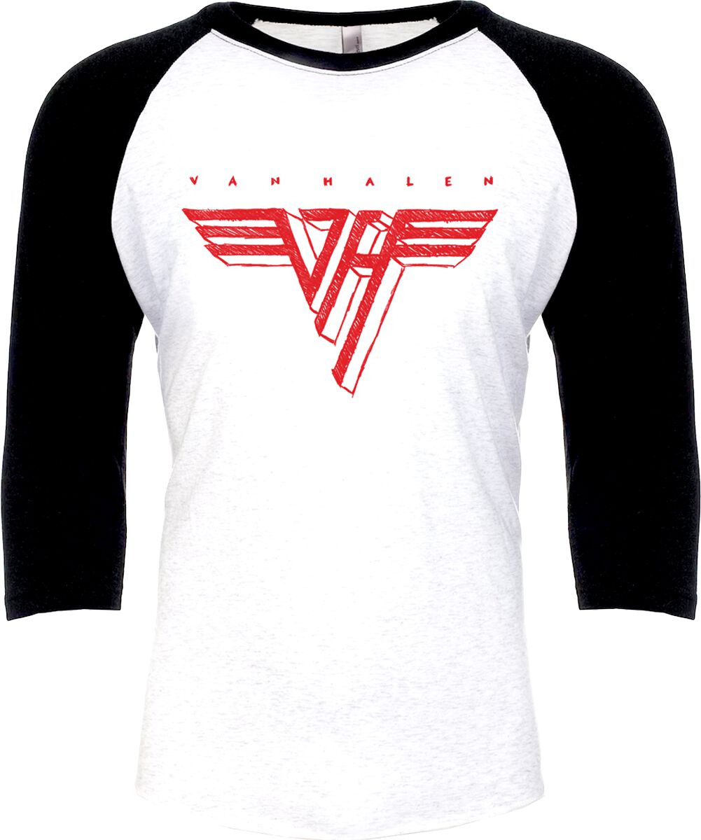 Van Halen Langarmshirt - Red Logo - XS bis M - für Männer - Größe S - weiß/schwarz  - Lizenziertes Merchandise! von Van Halen