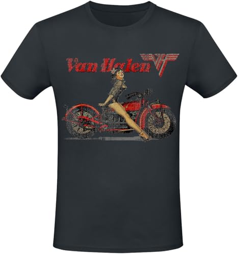 Van Halen Pinup Motorcycle Männer T-Shirt schwarz XL 100% Baumwolle Band-Merch, Bands, Nachhaltigkeit von Van Halen