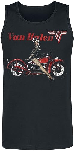 Van Halen Pinup Motorcycle Männer Tank-Top schwarz M 100% Baumwolle Band-Merch, Bands von Van Halen