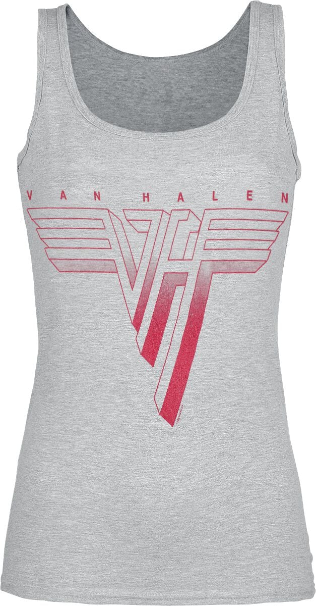 Van Halen Top - Red Logo - S bis XXL - für Damen - Größe L - heather grey - Lizenziertes Merchandise! Van Halen Top - Red Logo - S bis XXL - für Damen - Größe L - heather grey - Lizenziertes Merchandise! von Van Halen