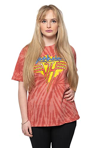 Van Halen Unisex Unisex Jagged Logo Wash T-Shirt Red T-Shirt, Red, von Van Halen