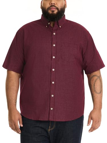 Van Heusen Herren Big and Tall Wrinkle-Free Short Sleeve Shirt, No-Tuck Length, Comfortable Stretch Fabric Hemd mit Button-Down-Kragen, Port Red Minicheck, XX-Large Van Heusen Herren Big and Tall Wrinkle-Free Short Sleeve Shirt, No-Tuck Length, Comfortable Stretch Fabric Hemd mit Button-Down-Kragen, Port Red Minicheck, XX-Large von Van Heusen
