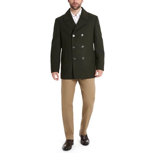 Van Heusen Herren Classic Zweireihiger Peacoat TATTON, Oliv/Blatt für Mich (Leaf It to Me), XXL von Van Heusen