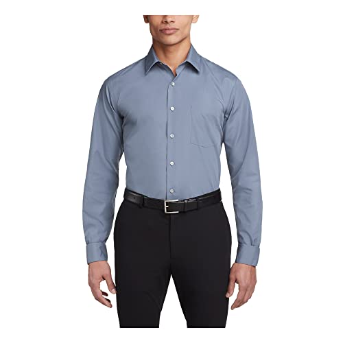 Van Heusen Herren Anzughemd, Popeline, Einfarbig Smokinghemd, grau, 41 cm Hals 86 cm-89 cm Ärmel von Van Heusen