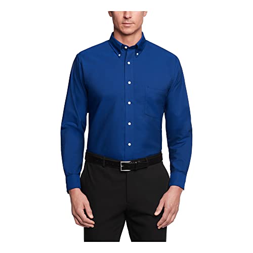Van Heusen Herren Jurk regular fit Oxford Solid buttondown kraag 🔸 / ) down-kraag Klassisches Hemd, English Blue, L EU von Van Heusen