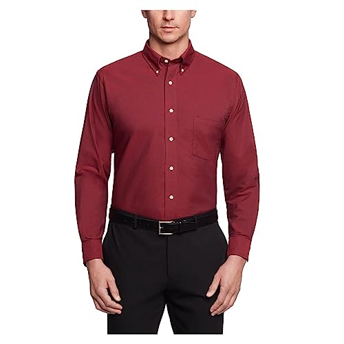 Van Heusen Herren Kleid Hemd Regular Fit Oxford Solid Buttondown Kragen, Cayenne, 4X-Groß von Van Heusen