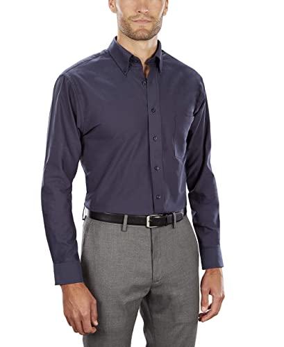 Van Heusen Herrenhemd, Normale Passform, Oxfordhemd, einfarbig, Marineblau, 17.5"-18" Neck 34"-35" Sleeve Van Heusen Herrenhemd, Normale Passform, Oxfordhemd, einfarbig, Marineblau, 17.5"-18" Neck 34"-35" Sleeve von Van Heusen
