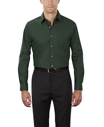 Van Heusen Herren Kleid Shirt Regular Fit Popeline Solid Klassisches Hemd, Dunkles Blatt, 43 cm Hals 91 cm-94 cm Ärmel Van Heusen Herren Kleid Shirt Regular Fit Popeline Solid Klassisches Hemd, Dunkles Blatt, 43 cm Hals 91 cm-94 cm Ärmel von Van Heusen