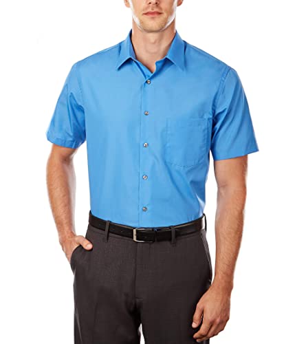 Van Heusen Herren Kurzärmeliges Popeline Klassisches Hemd, Pacifico, 46 cm Hals Van Heusen Herren Kurzärmeliges Popeline Klassisches Hemd, Pacifico, 46 cm Hals von Van Heusen