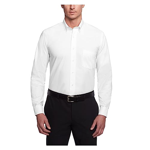 Van Heusen Herren Oxford Einfarbiges Freizeithemd Regular Fit Klassisches Hemd, weiß, 58 von Van Heusen