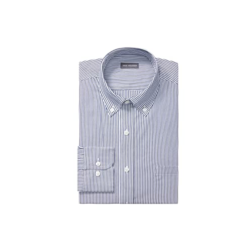 Van Heusen Herren Pinpoint Regular Fit Stripe Button Down Collar Dress Shirt Smokinghemd, Ocean, 41 cm Hals 86 cm-89 cm Ärmel von Van Heusen