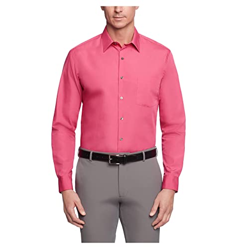 Van Heusen Herren Regular Fit Popeline Solid Klassisches Hemd, Desert Rose, 17 Neck / 34-35 Sleeve von Van Heusen